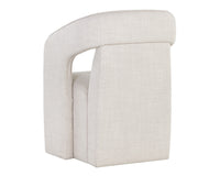 Kendrick Stucco Performance Fabric Wheeled Dining Armchair