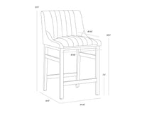 Halden Cream Faux Leather & Rustic Bronze Counter Stool