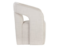 Kendrick Stucco Performance Fabric Wheeled Dining Armchair