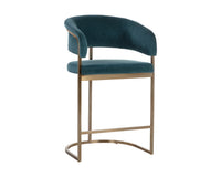 Marris Teal Fabric & Gold Cantilever Counter Stool