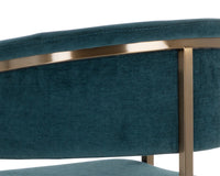 Marris Teal Fabric & Gold Cantilever Barstool