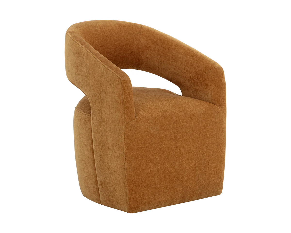 Lloret Amber Upholstered Wheeled Dining Armchair