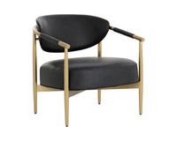 Heloise Black Faux Leather & Gold Accent Chair
