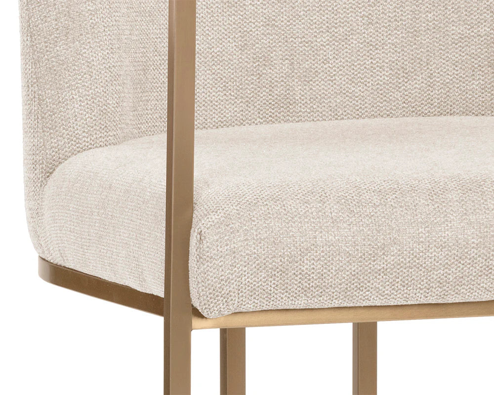 Rayla Oatmeal Upholstered Dining Armchair