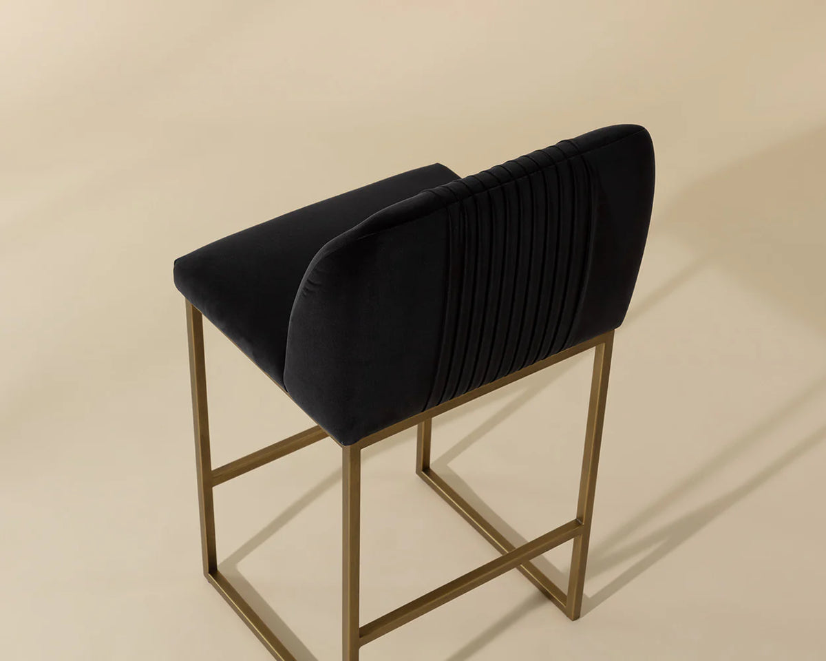 Nevin Shadow Grey & Antique Brass Counter Stool