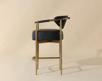 Heloise Black Faux Leather & Gold Accent Chair
