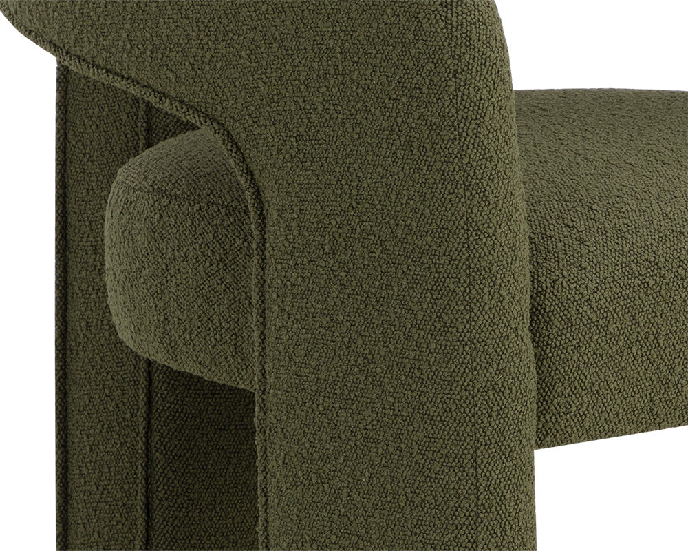 Isidore Olive Upholstered Open Back Dining Chair
