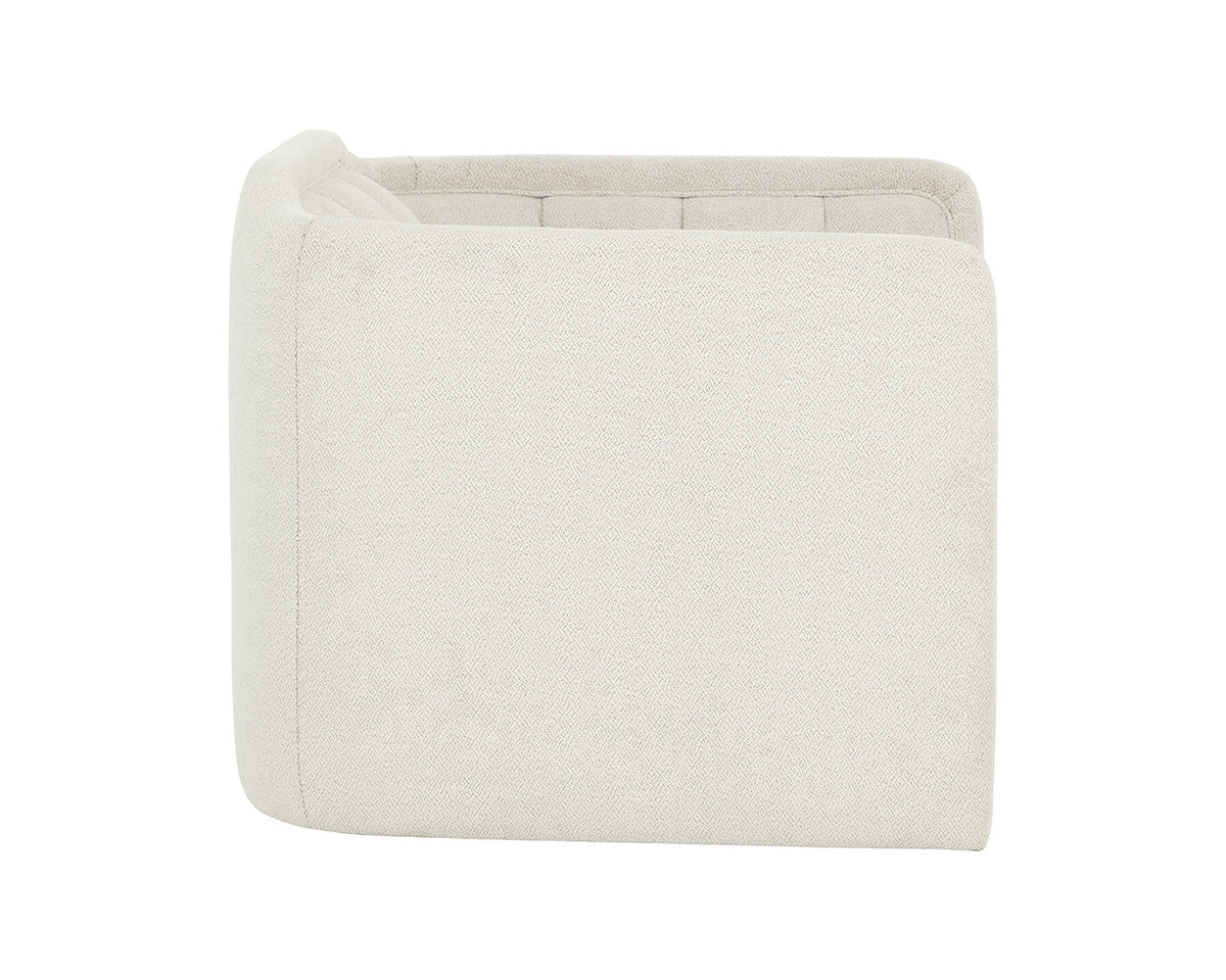 Birrit Greige Performance Fabric Swivel Armchair