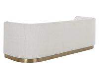 Larron 95.75" Light Barley Performance Fabric & Gold Sofa