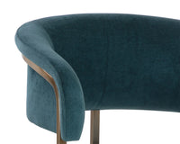 Marris Teal Fabric & Gold Cantilever Barstool