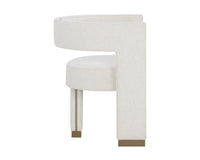 Adamina Light Barley Performance Fabric & Gold Dining Armchair