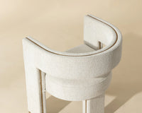 Adamina Light Barley Performance Fabric & Gold Dining Armchair