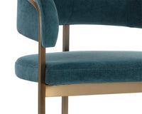 Marris Teal Fabric & Gold Cantilever Barstool
