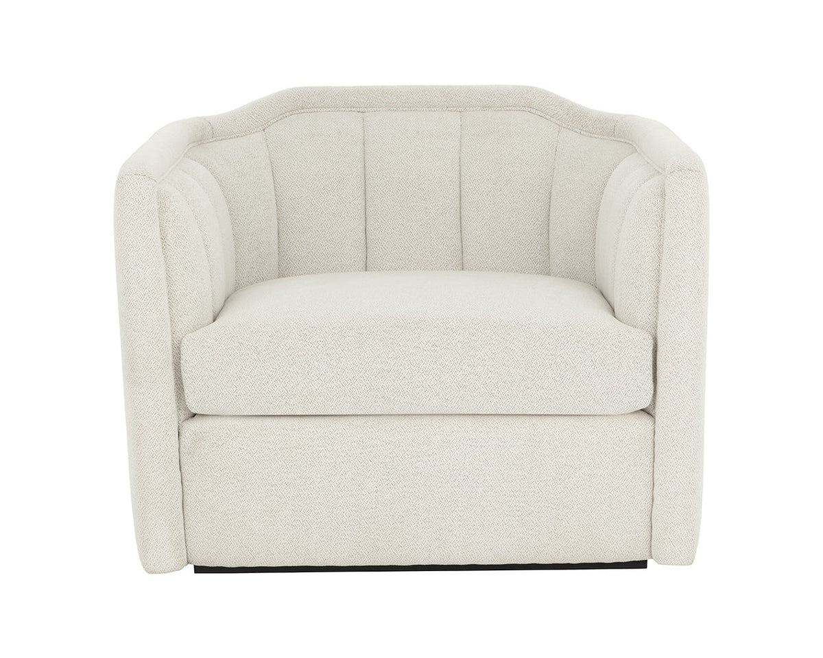 Birrit Greige Performance Fabric Swivel Armchair