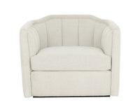 Birrit Greige Performance Fabric Swivel Armchair