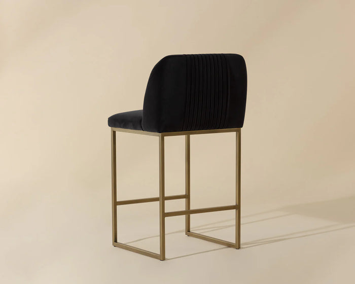 Nevin Shadow Grey & Antique Brass Counter Stool