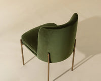 Richie Forest Green Fabric & Antique Brass Dining Chair