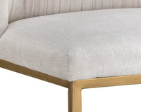 Nevin Muslin Performance Fabric & Antique Brass Counter Stool