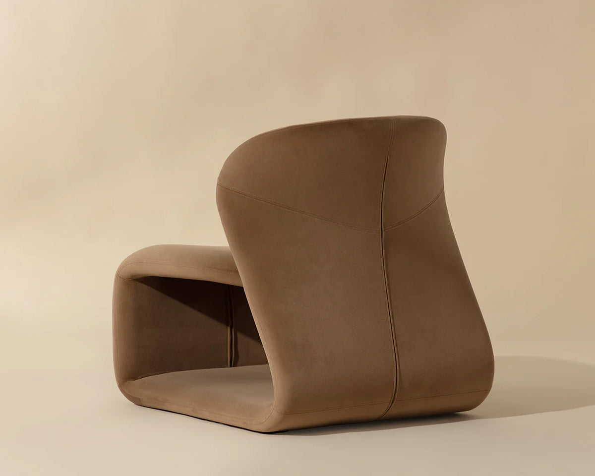 Sophiene Cognac Camel Fabric & Gold Accent Chair