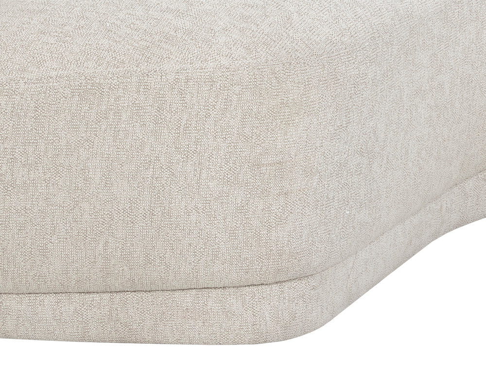 Soraya 99" Dove Cream Curved Sofa