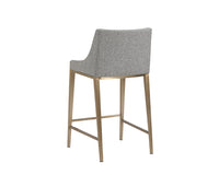 Dionne Pebble Fabric & Antique Brass Counter Stool
