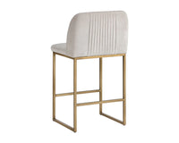 Nevin Muslin Performance Fabric & Antique Brass Counter Stool