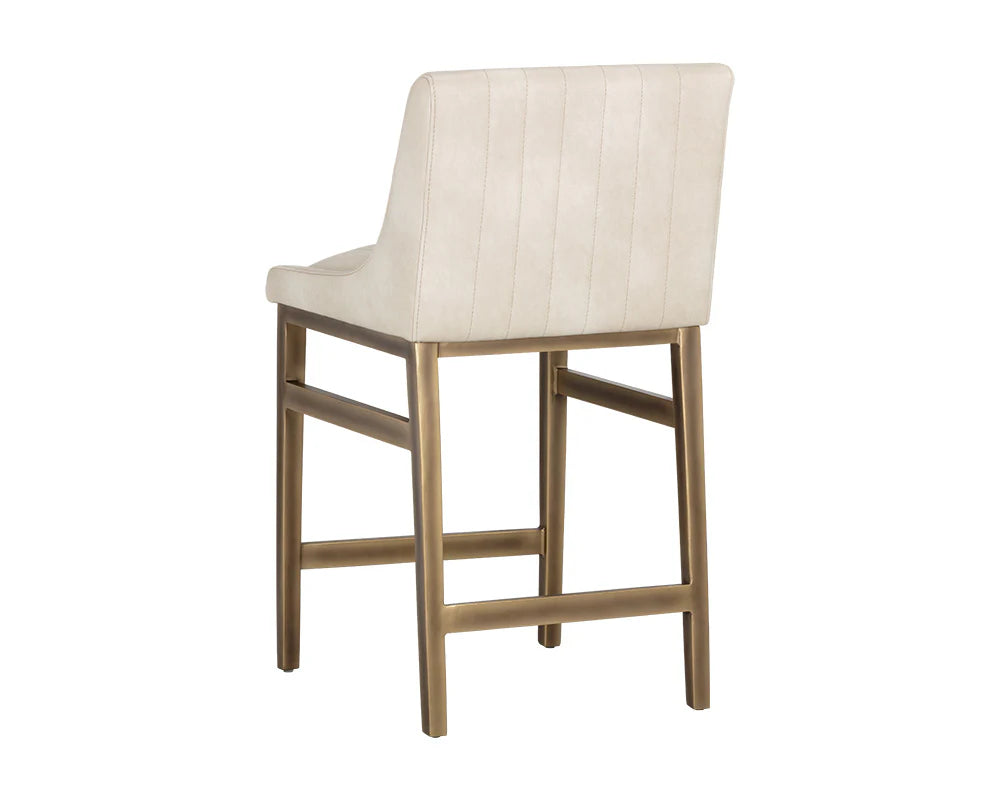 Halden Cream Faux Leather & Rustic Bronze Counter Stool