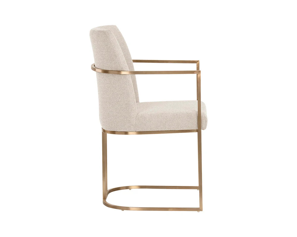 Rayla Oatmeal Upholstered Dining Armchair