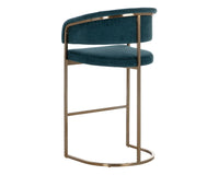 Marris Teal Fabric & Gold Cantilever Barstool
