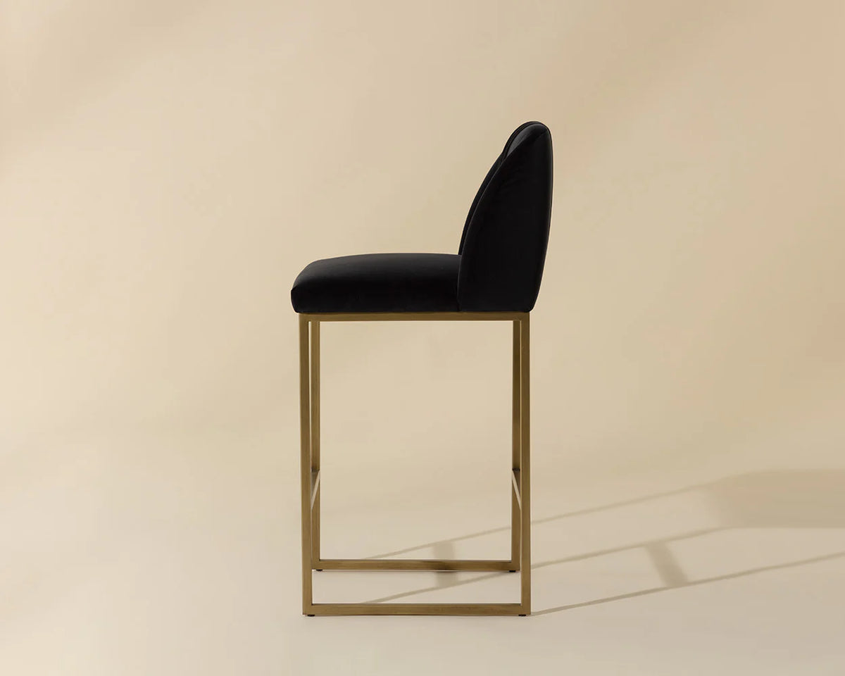 Nevin Shadow Grey & Antique Brass Counter Stool