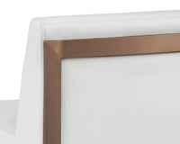 Dean White Bonded Leather & Antique Brass Counter Stool