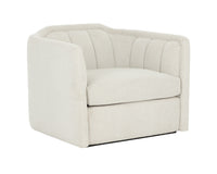 Birrit Greige Performance Fabric Swivel Armchair