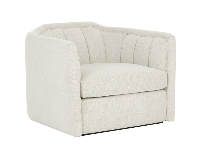 Birrit Greige Performance Fabric Swivel Armchair