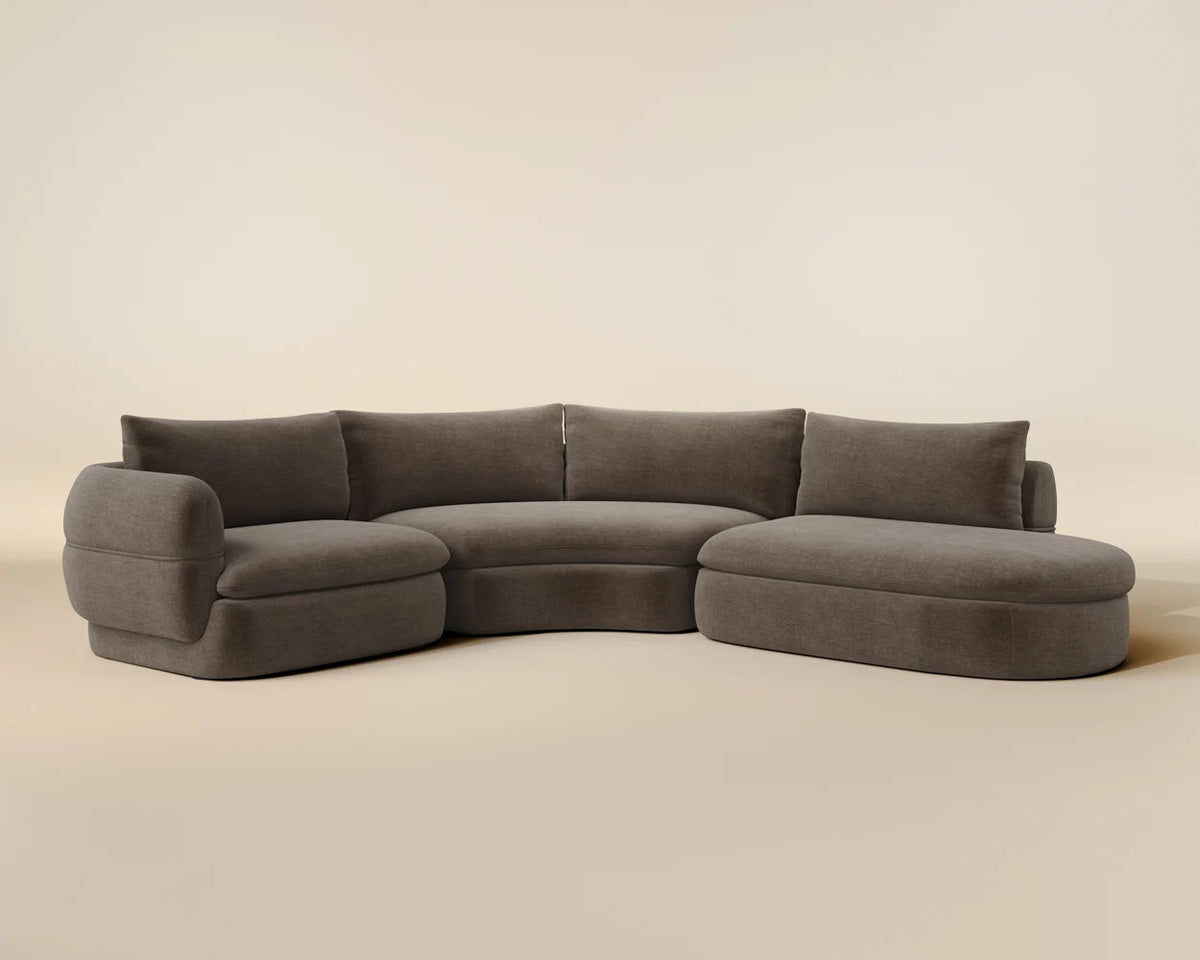 Oressa Brown Modular Right Chaise