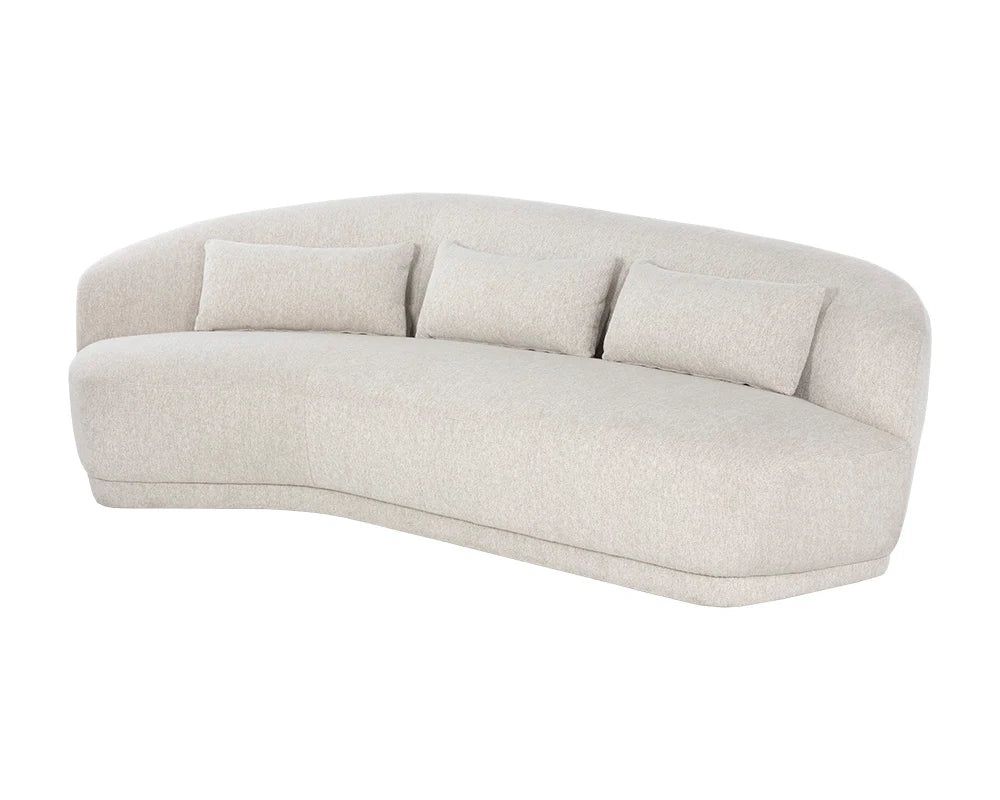 Soraya 99" Dove Cream Curved Sofa