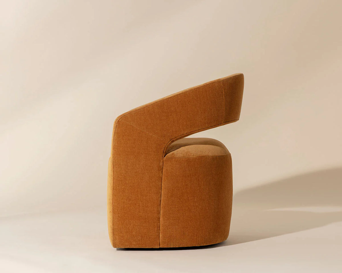Lloret Amber Upholstered Wheeled Dining Armchair