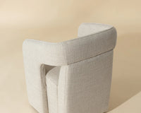 Kendrick Stucco Performance Fabric Wheeled Dining Armchair