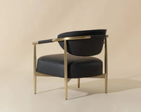Heloise Black Faux Leather & Gold Accent Chair
