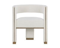 Adamina Light Barley Performance Fabric & Gold Dining Armchair