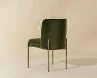 Richie Forest Green Fabric & Antique Brass Dining Chair