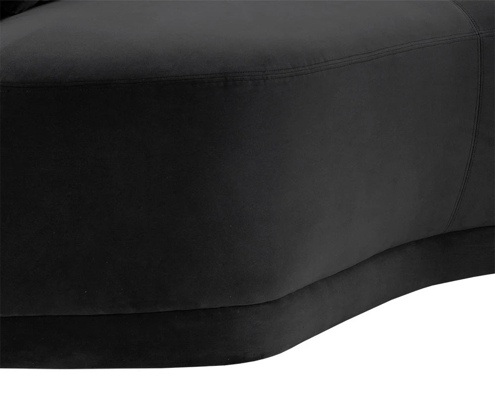 Soraya 99" Shadow Grey Curved Sofa