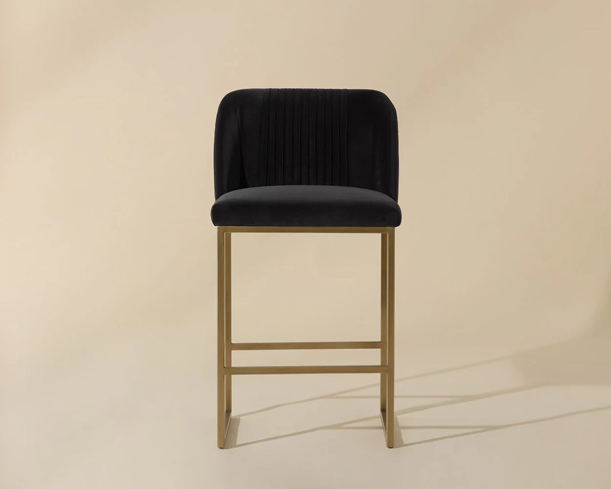 Nevin Shadow Grey & Antique Brass Counter Stool