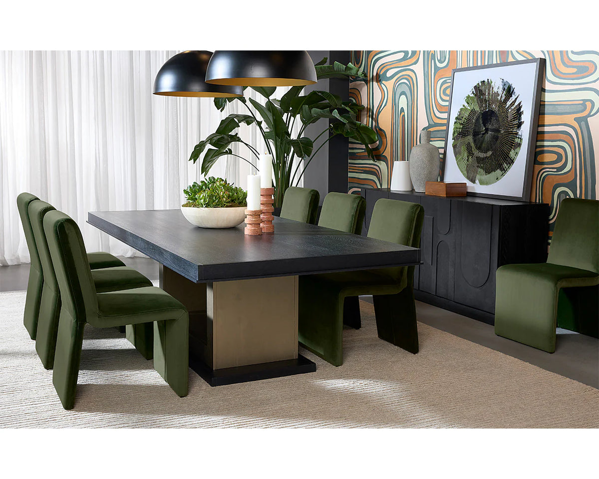 Cascata Moss Green Upholstered Dining Chair