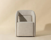 Kendrick Stucco Performance Fabric Wheeled Dining Armchair