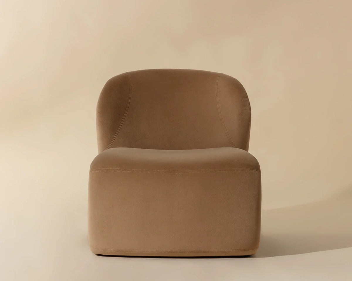 Sophiene Cognac Camel Fabric & Gold Accent Chair