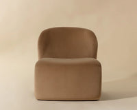 Sophiene Cognac Camel Fabric & Gold Accent Chair