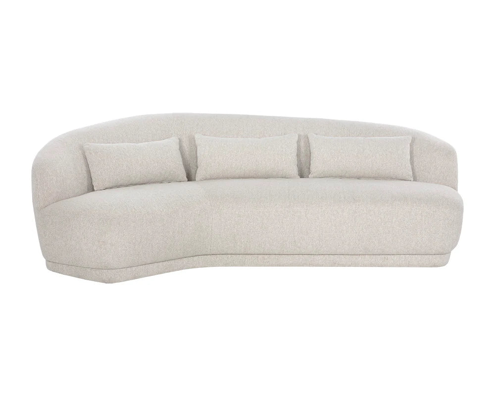 Soraya 99" Dove Cream Curved Sofa