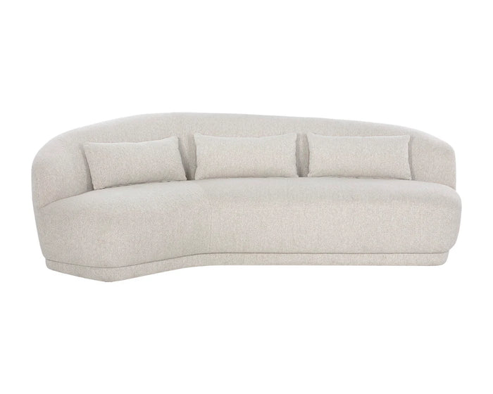 Soraya 99" Dove Cream Curved Sofa