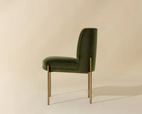 Richie Forest Green Fabric & Antique Brass Dining Chair