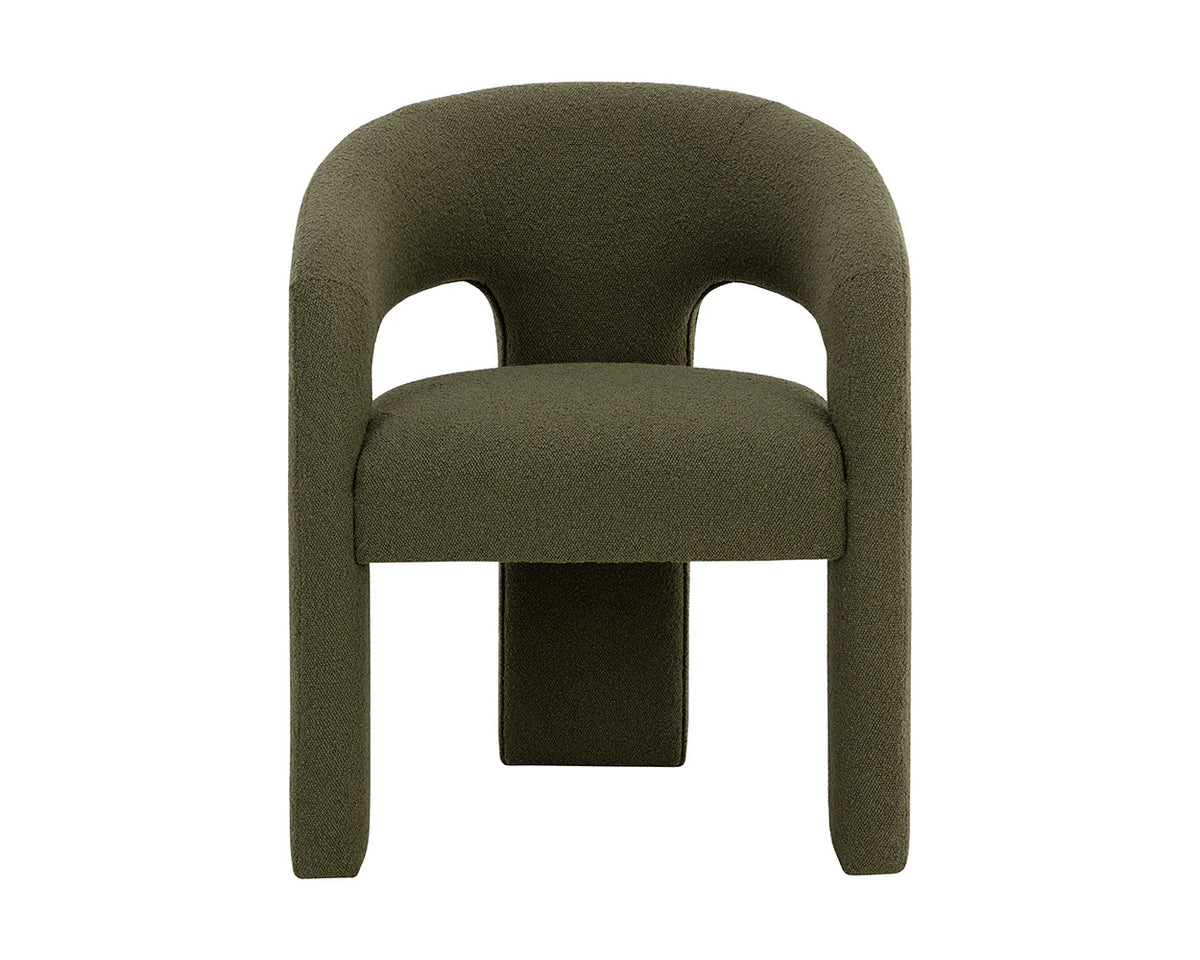 Isidore Olive Upholstered Open Back Dining Chair